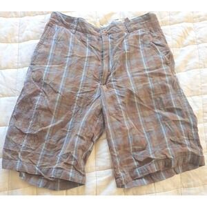 Mens Plaid Shorts Sz 30W Relaxed Fit Coastal Ivy‎ League Cotton Y2K Dad